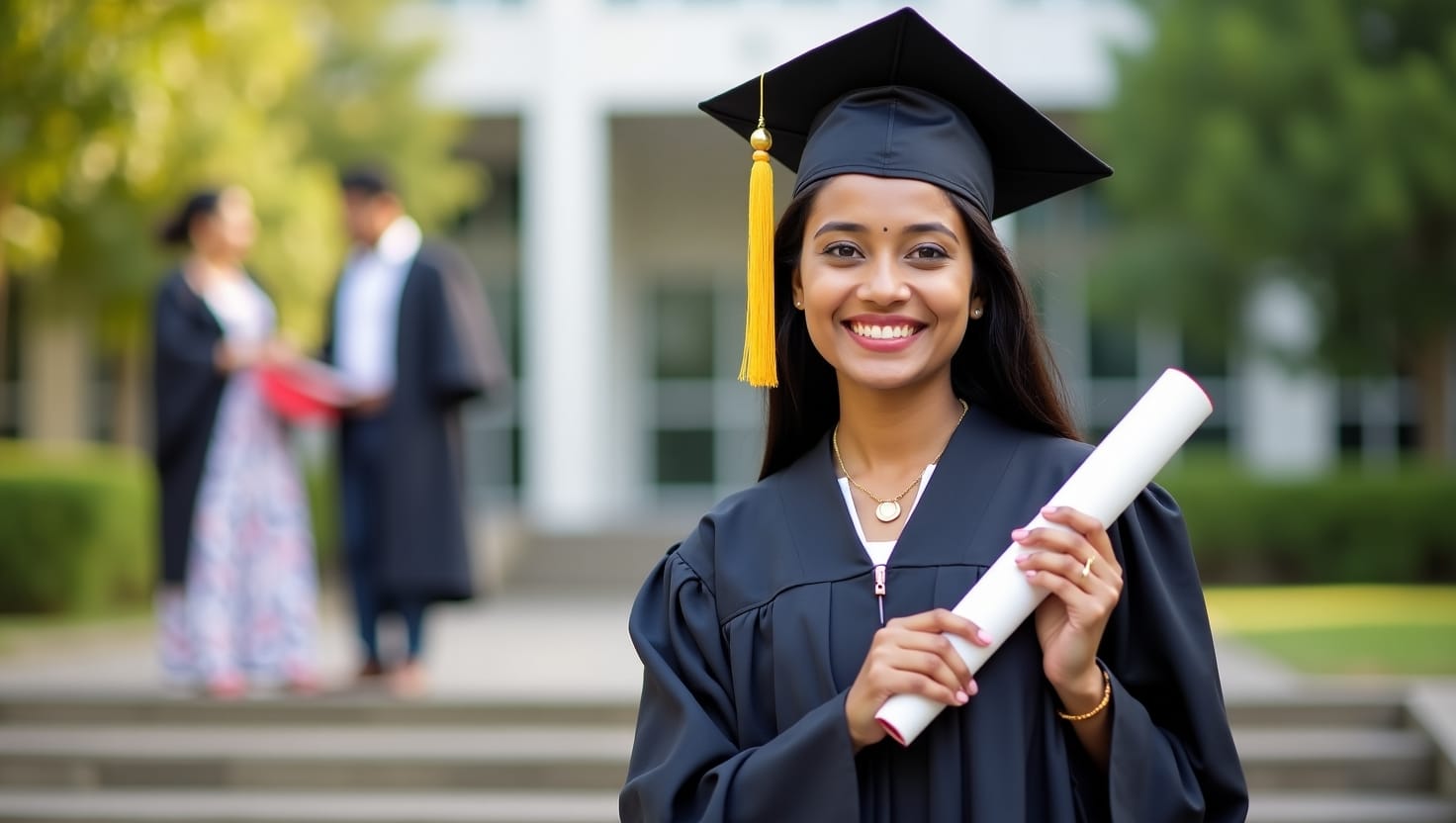 Graduate portrait with diploma