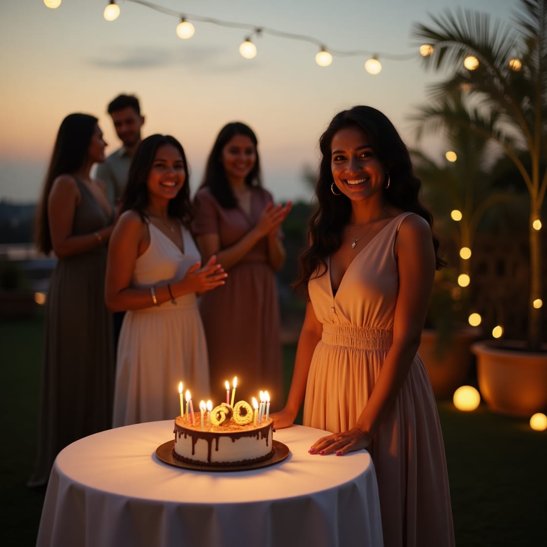 Birthday cake cutting moment