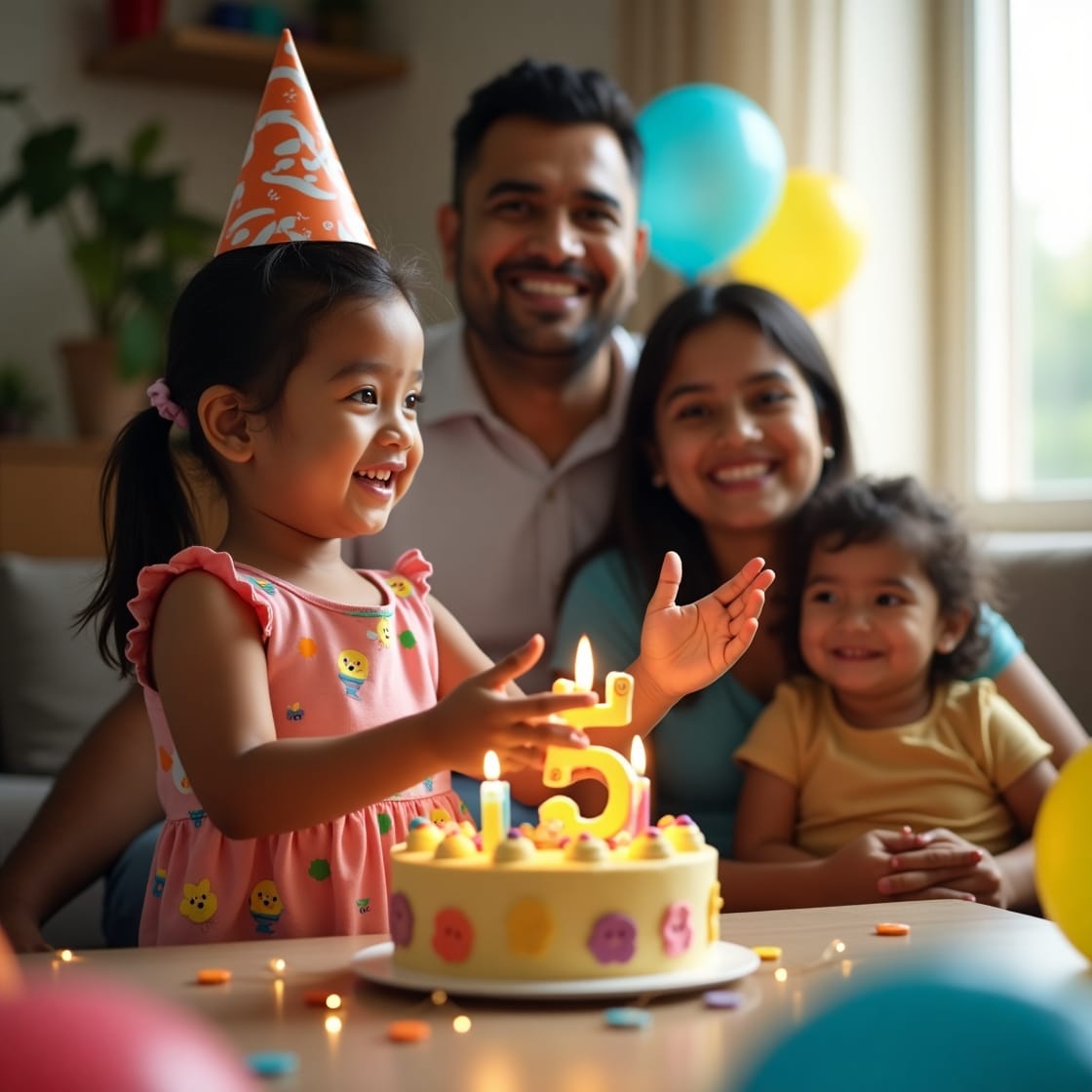 Birthday party with candles